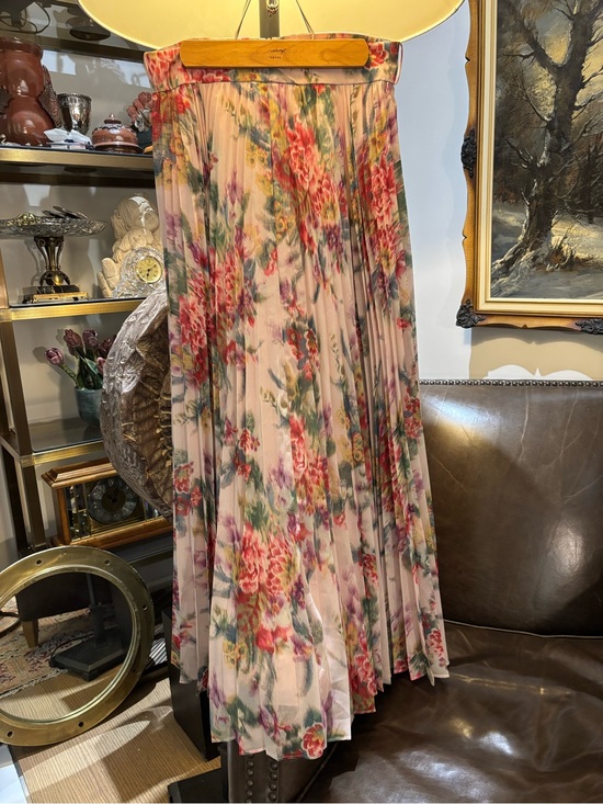 Zimmermann Dresses & Skirts - Zimmermann Pink Floral Print Pleated Skirt Size 1